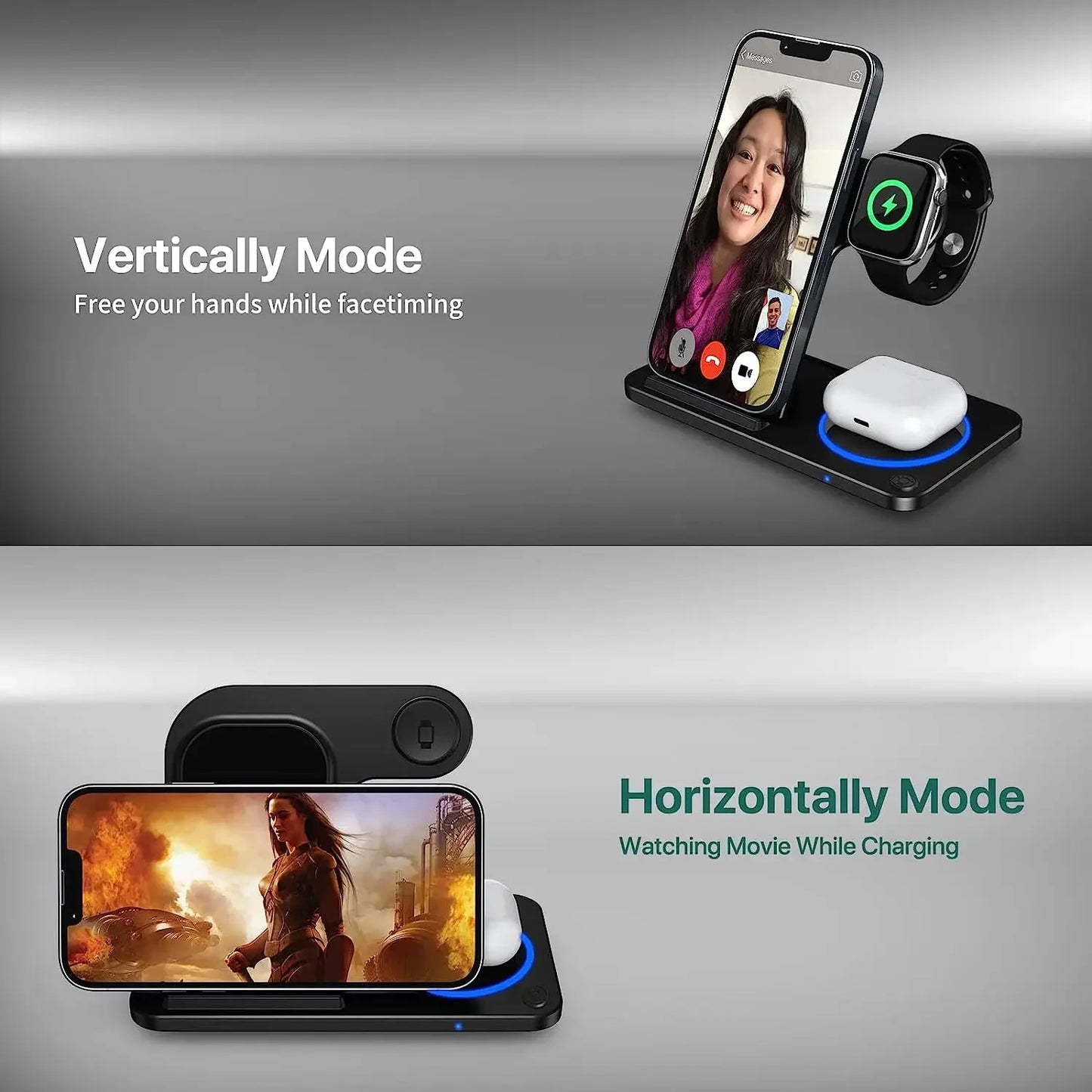 30W LED Fast Wireless Charger Stand