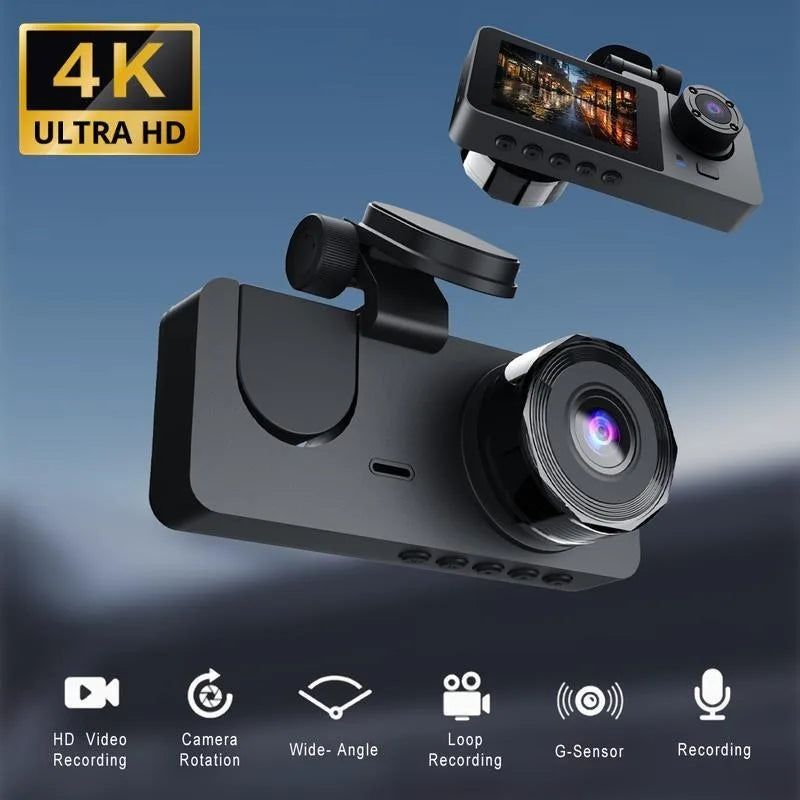Front & Rear Dashcam, Wide Angle Car Driving Recorder