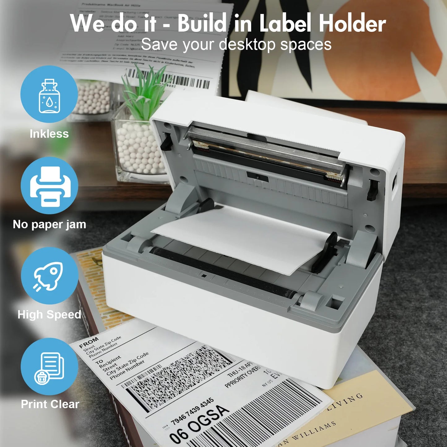 Thermal Label Printer Portable No Ink Required