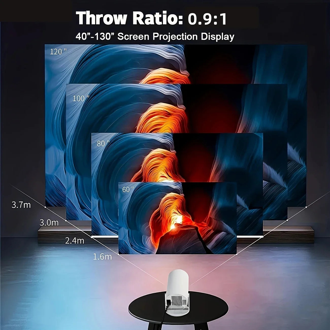 2025 Upgraded HY300PRO Mini Projector with WiFi & BT,