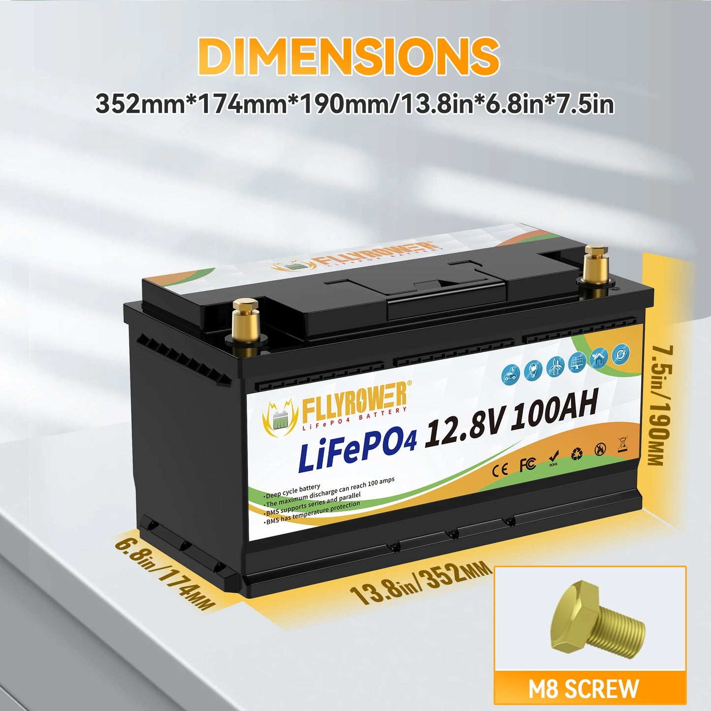 Lithium Battery, RV Boat Motors Inverter Solar Wind Lithium Iron Phosphate Battery