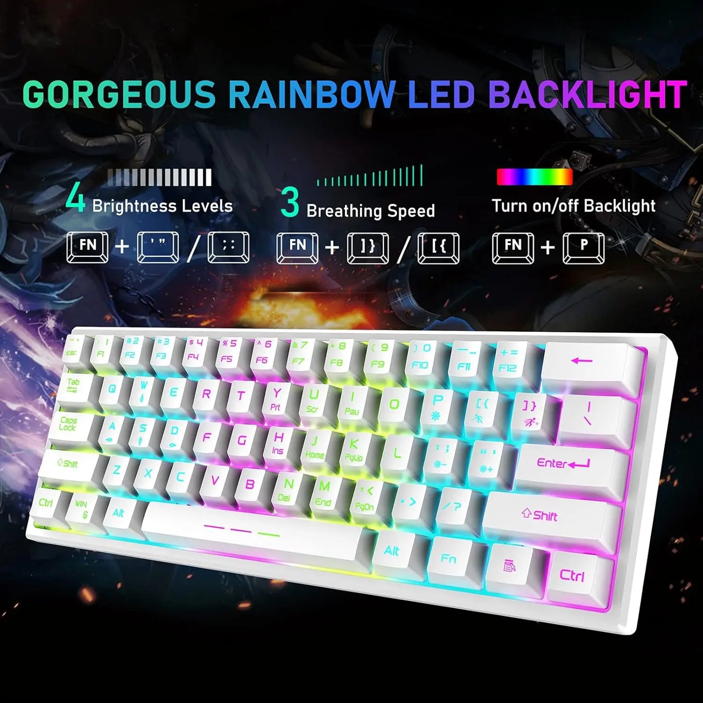 Wireless Gaming Keyboard and Mouse Combo,  LED Backlight Rechargeable