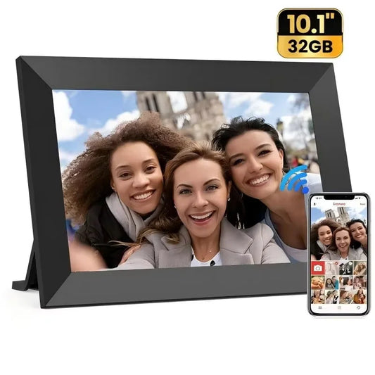 10.1” WiFi Digital Photo Frame, IPS Touch Screen, 32GB Storage