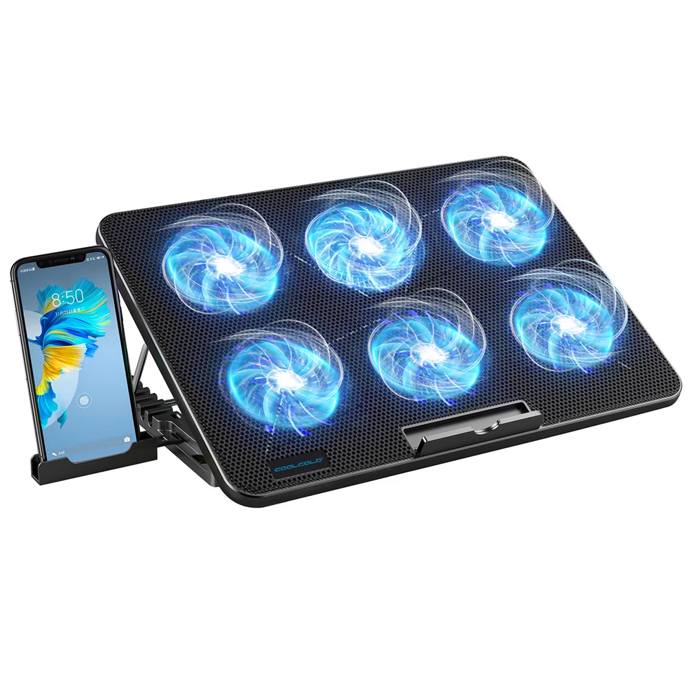 15.6-17.3inch Laptop Cooling Pad with 6 Quiet Fans