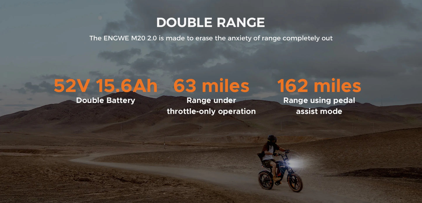 750W Motor 52V15.6AH Mountain E-bike Off-road, Fat Tire.