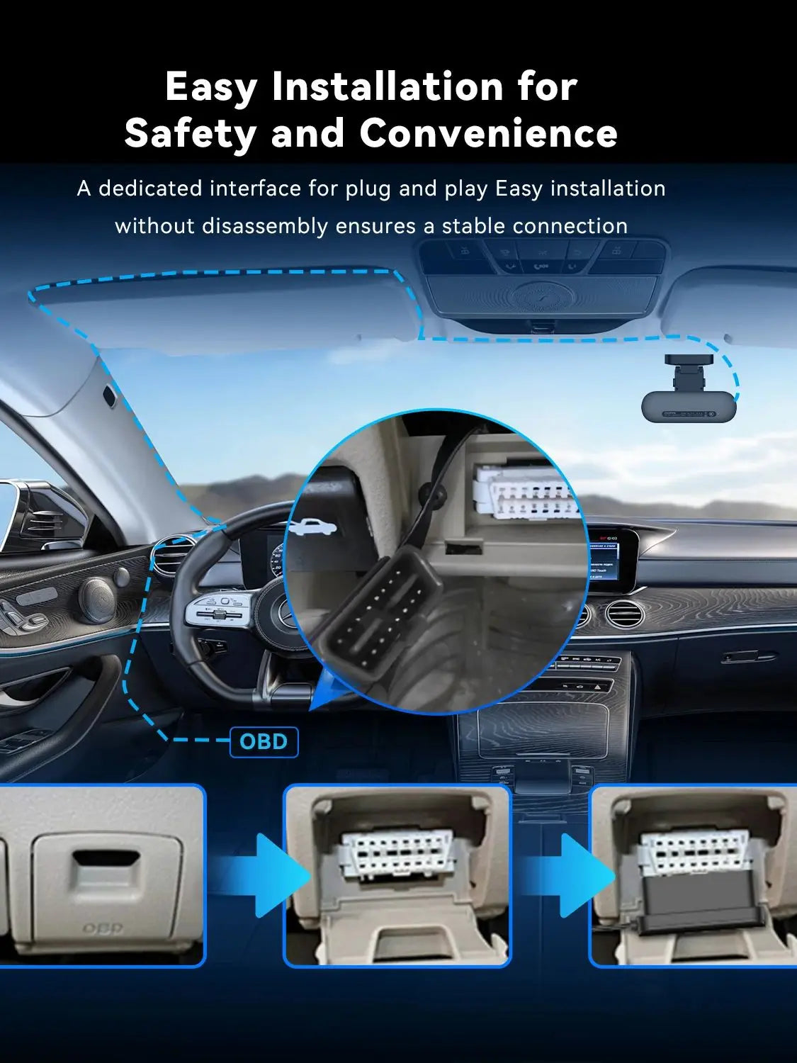OBD Intelligent Hardwire Kit 24H Type-C Parking Monitoring