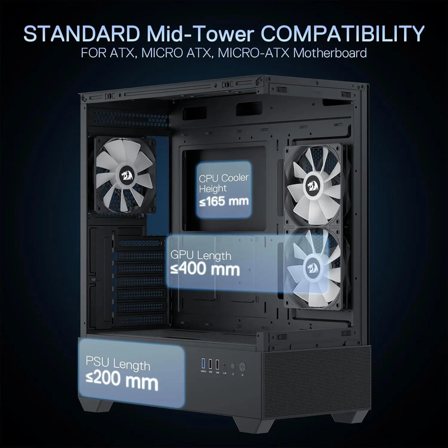Gaming Back-Mounted PC Case