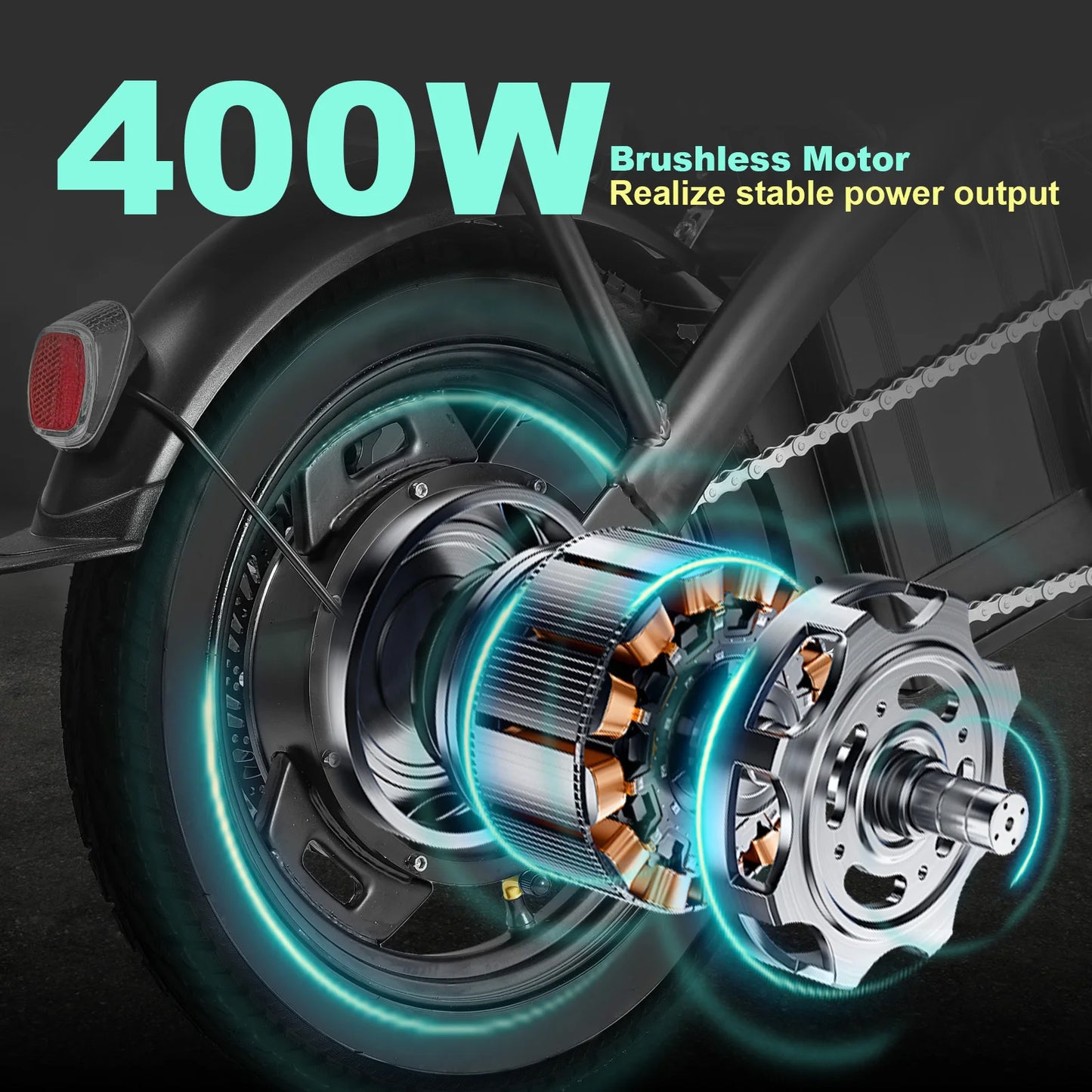 400W motor adult electric bicycle, foldable with seat and basket