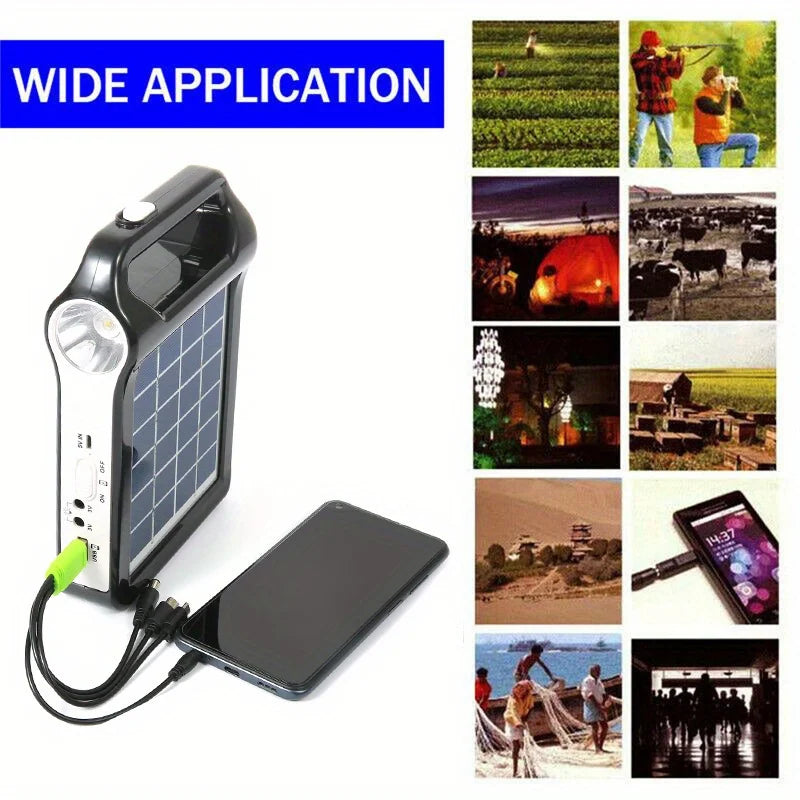 6V rechargeable, solar panel energy storage and generation system kit