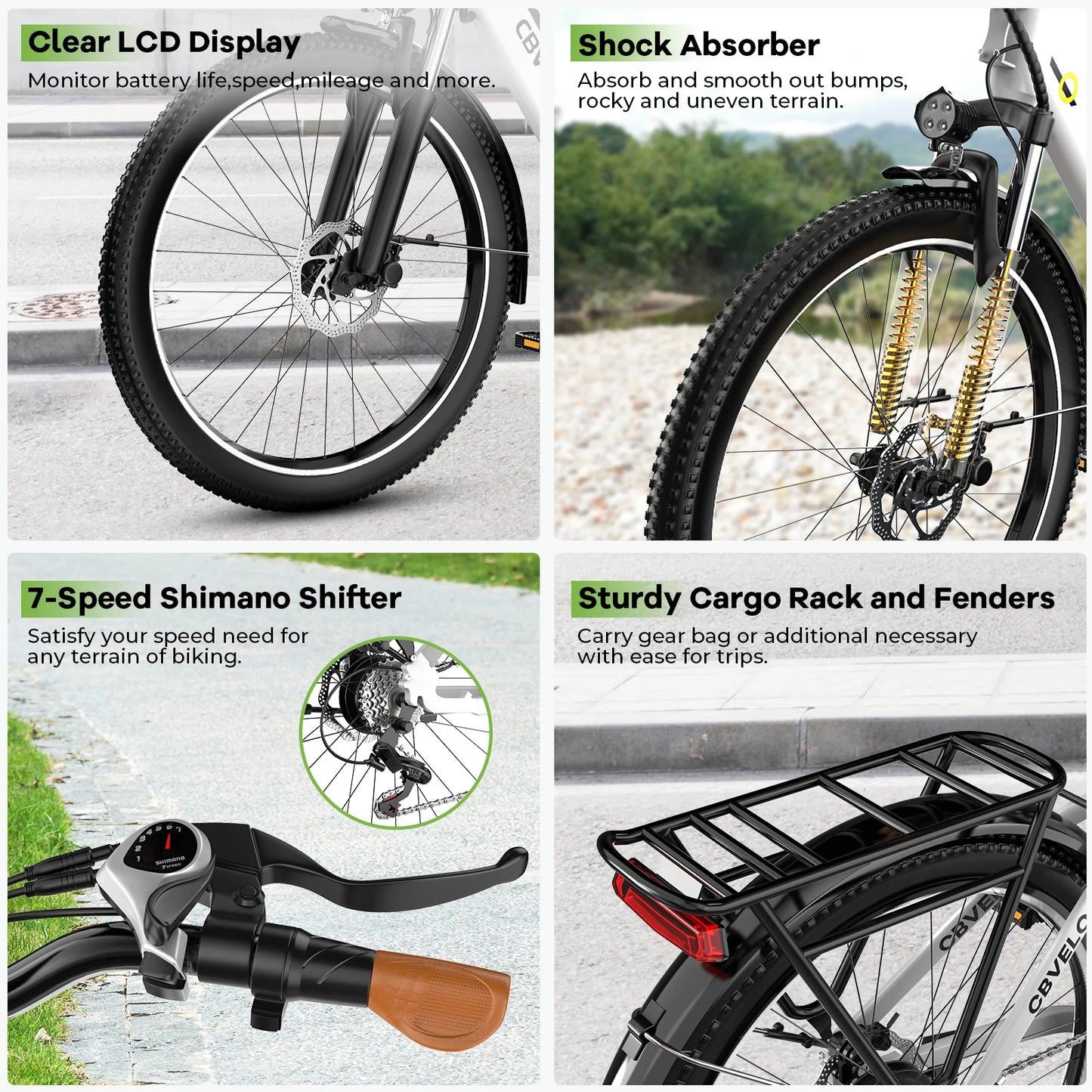 1000 Peak Electric Bike for Adults, up 80 Miles Removable Battery