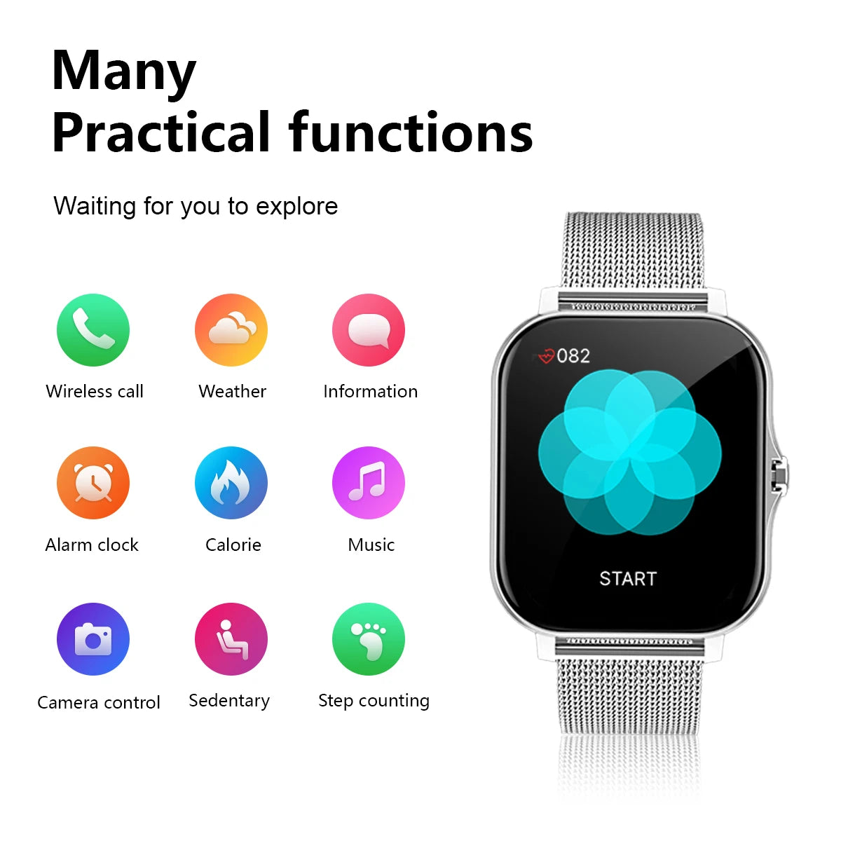 1.83 Size smart watch, Android and iPhone unisex sports watch