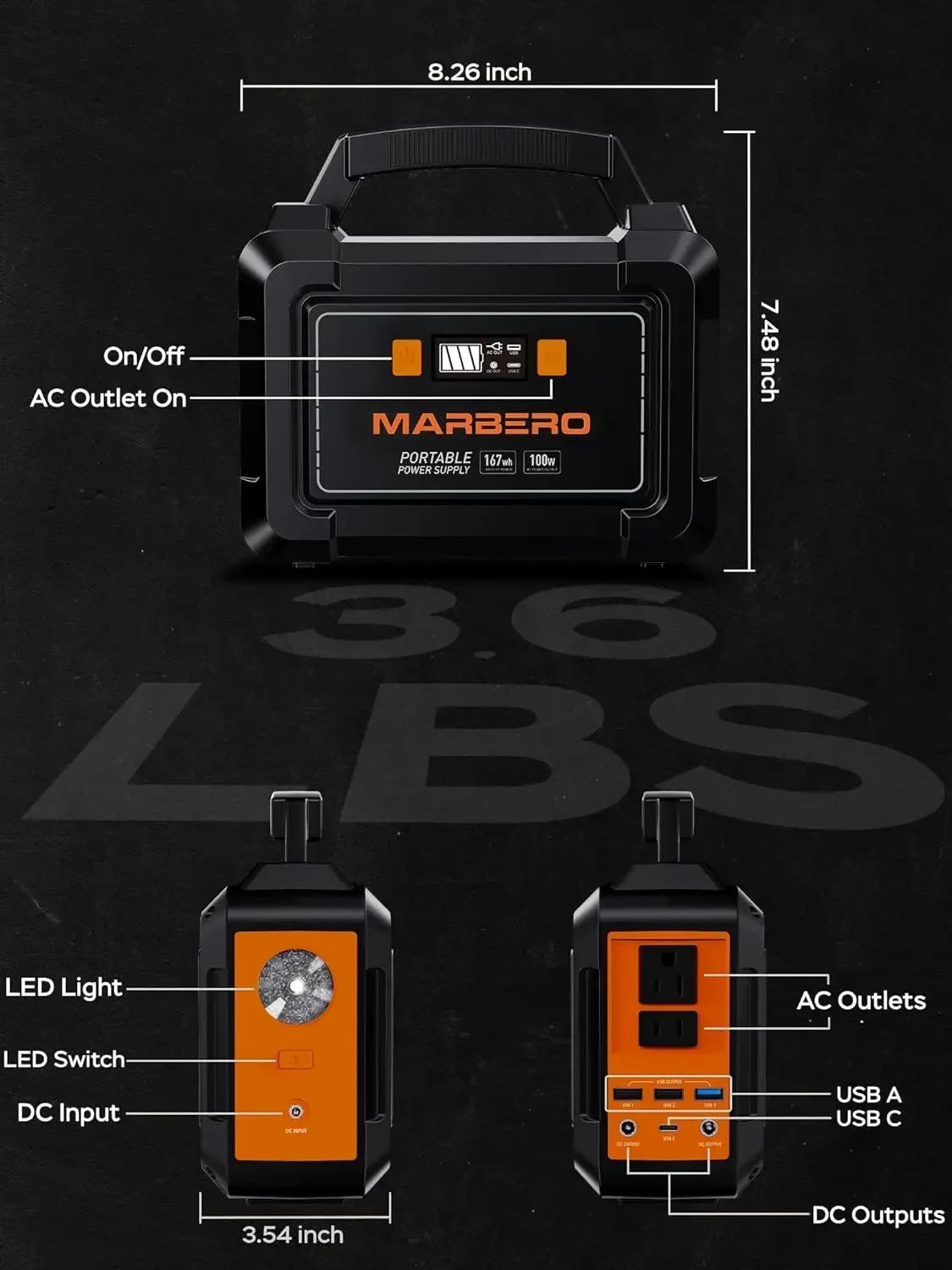 2024New Portable Power Station 200W Peak Solar Generator