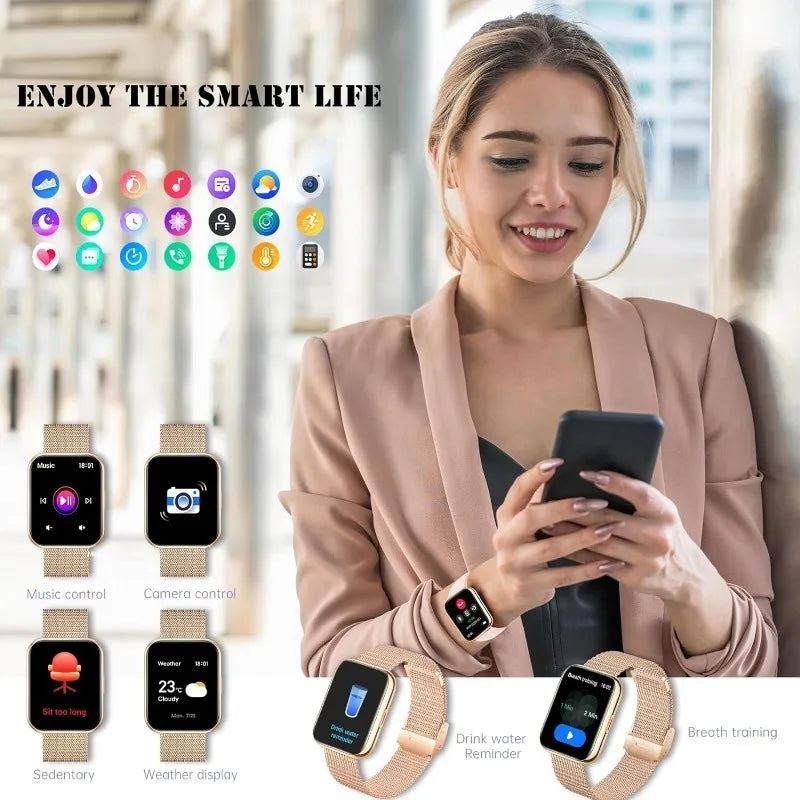 smart Watch (Answer/Make Calls), 1.85"HD Smart Watch for Women
