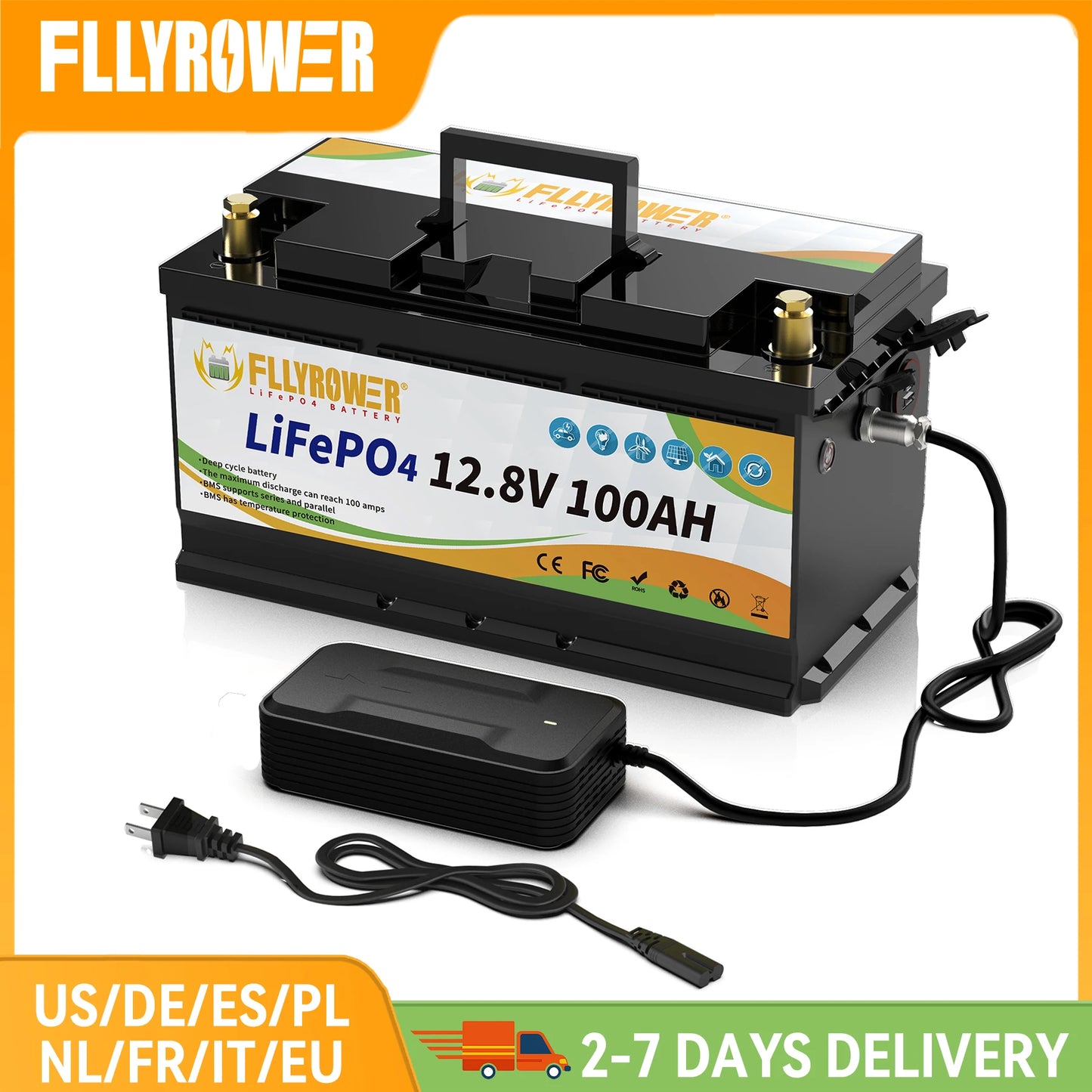 Lithium Battery, RV Boat Motors Inverter Solar Wind Lithium Iron Phosphate Battery