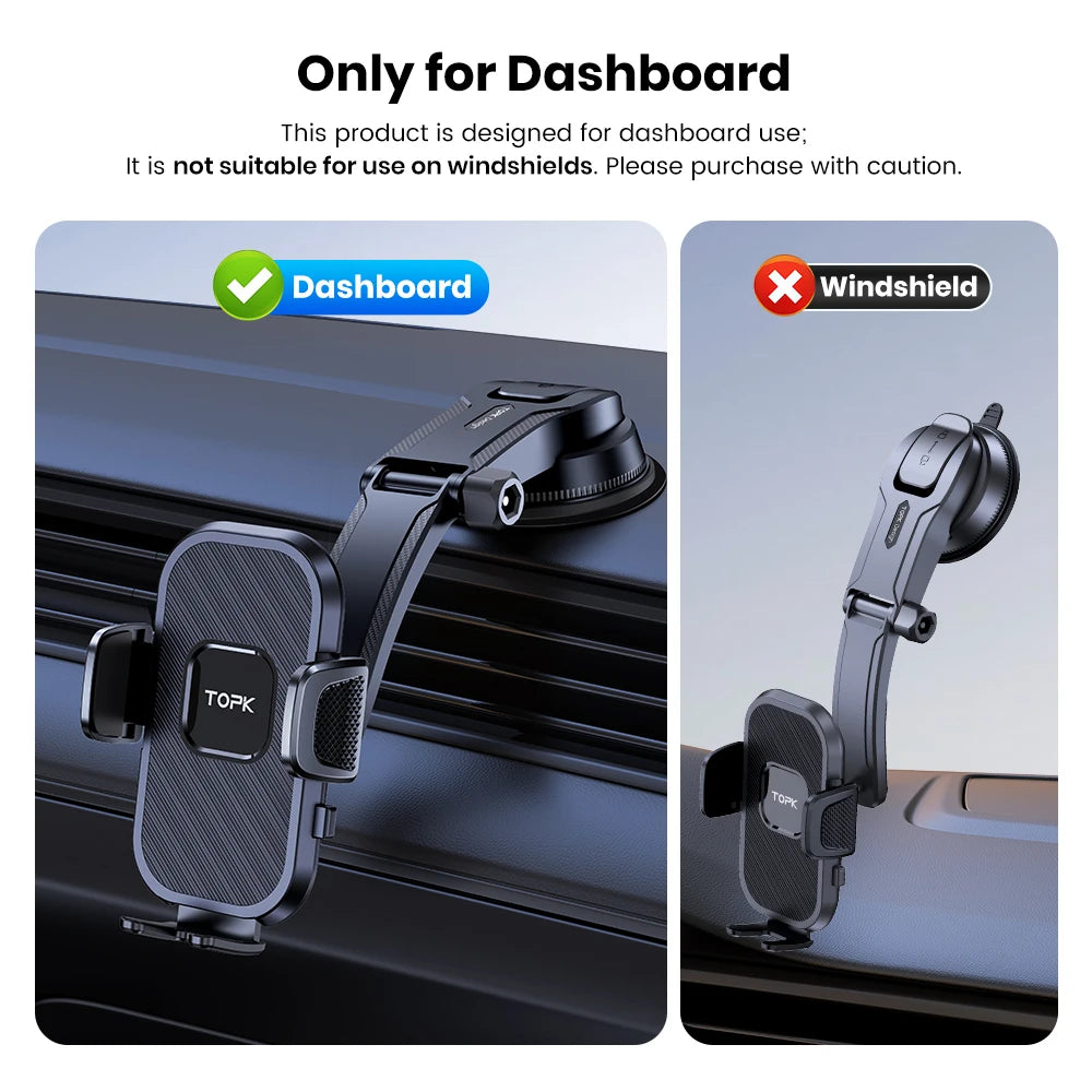 Universal Car Phone Holder Dashboard Mount, 360° Rotatable