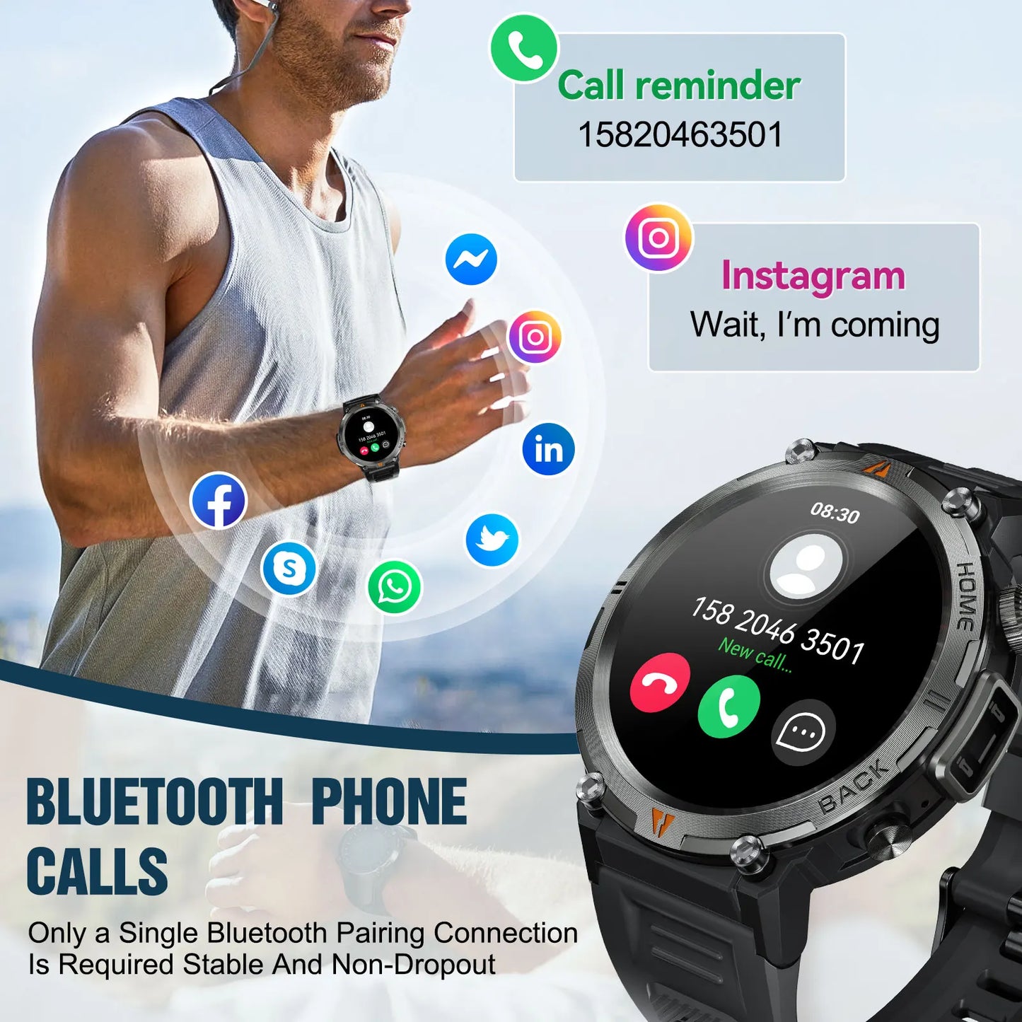EIGIIS 2024 New KE3 Bluetooth Call Smart Watch For IOS Android
