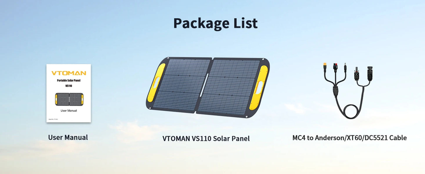 110W Portable Waterproof Foldable Solar Panel