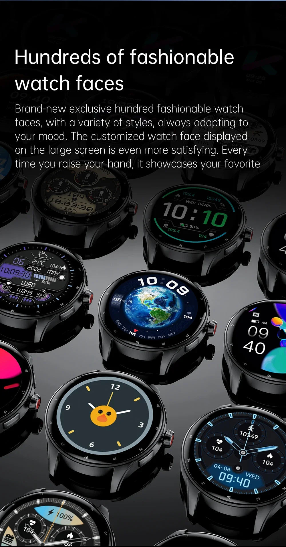 Smartwatch 1.43" AMOLED IP68 Waterproof Bluetooth 5.2 Fitness, Heart Rate, Blood Oxygen Monitor