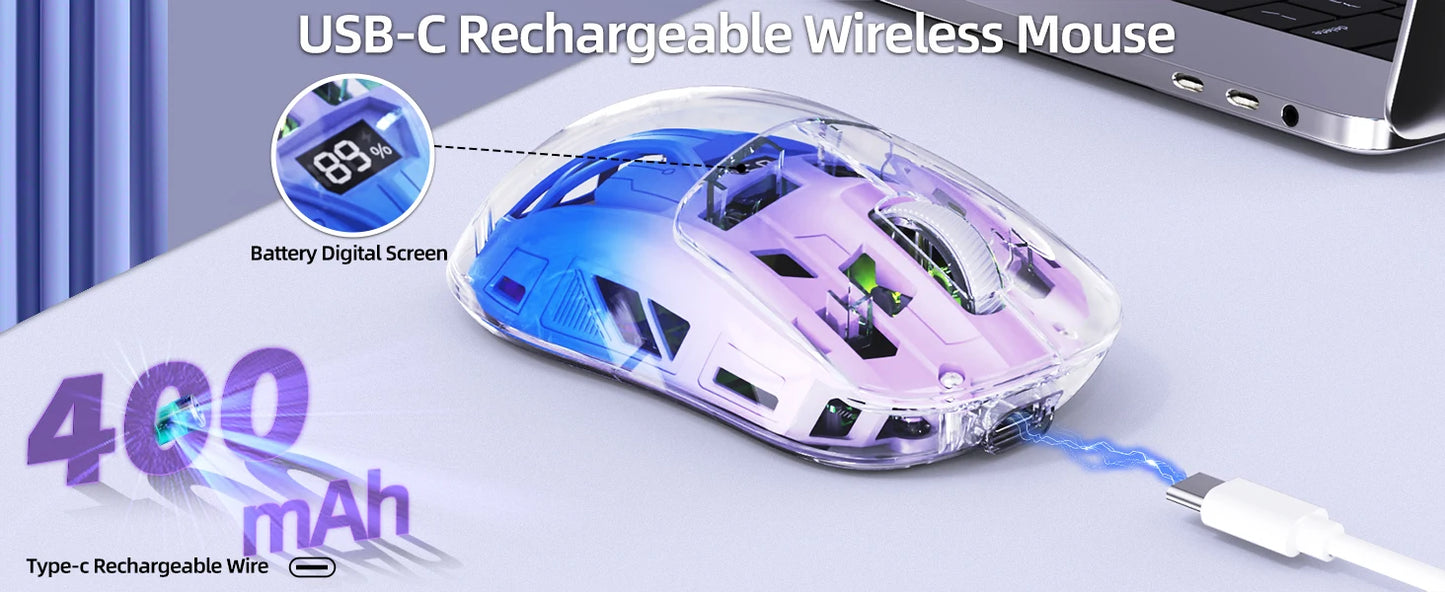 A2 Transparent Wireless Gaming Mouse,