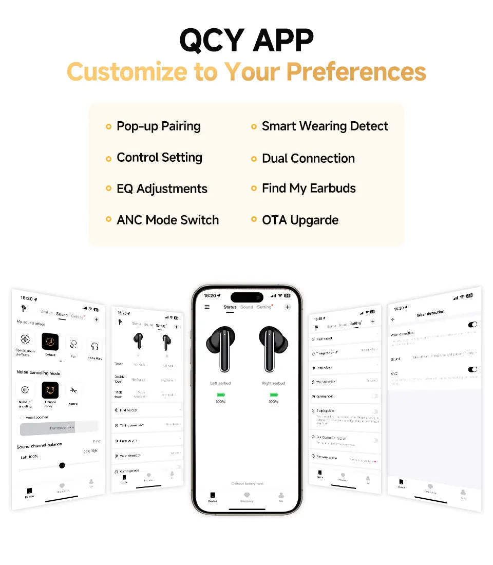 ANC Bluetooth 5.3 Earphones, Wireless