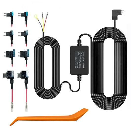 Dash Cam Hardwire Kit USB Cable Kit 12V- 24V To 5V 4 Fuse Kit