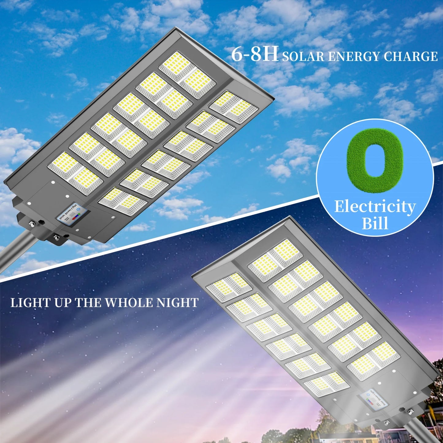 6000-watt waterproof solar street lights.
