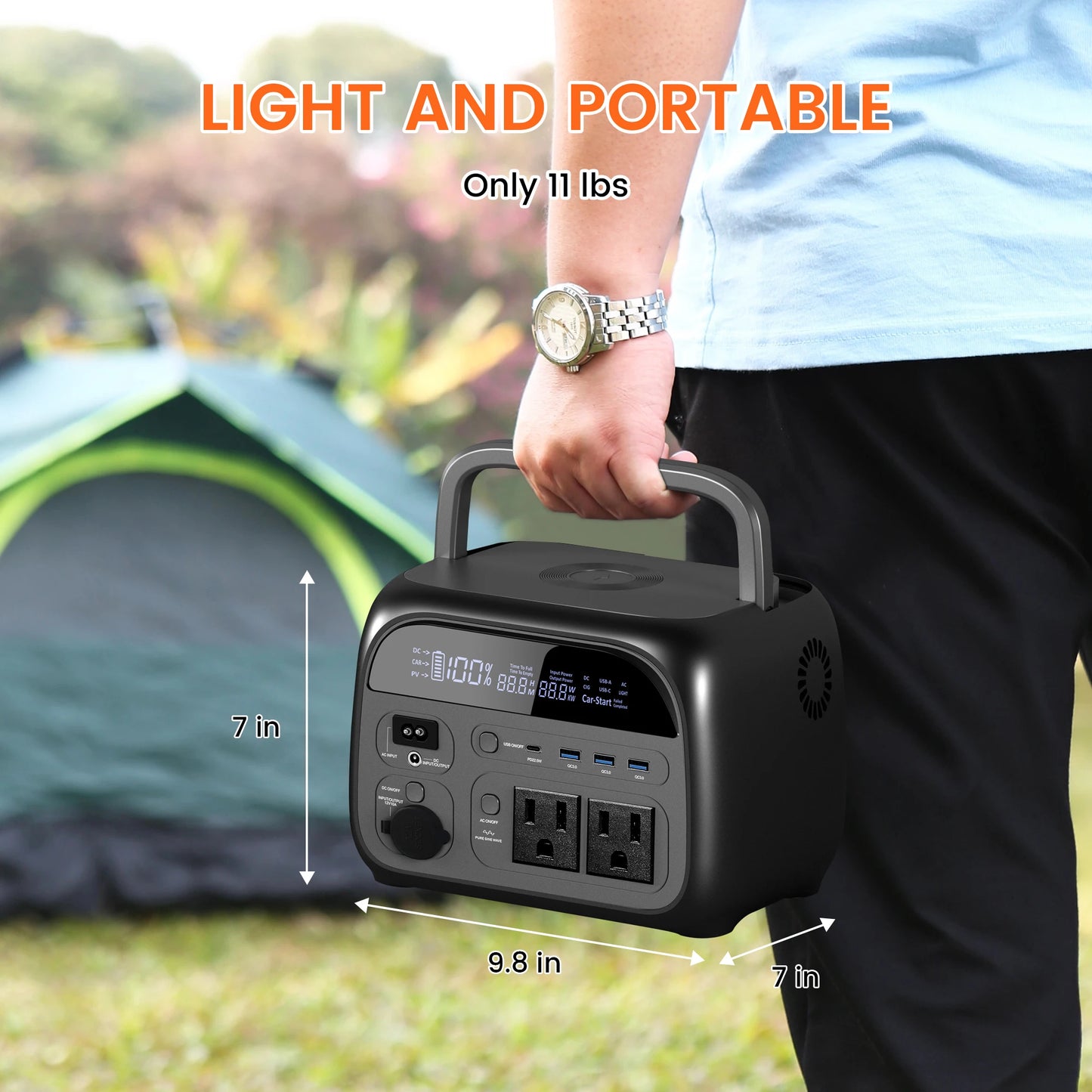 500W Solar Generator Portable Power Station 100W ETFE Solar Panel