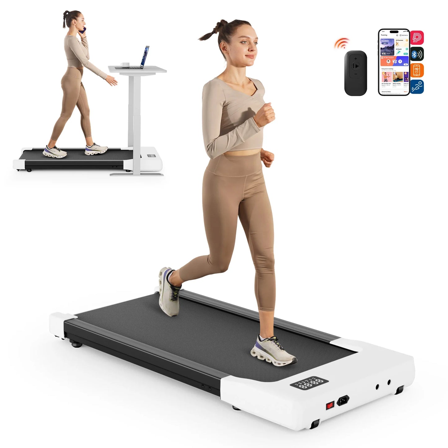 Walking Pad Under Desk Treadmill 2 in 1 Portable with Remote Control LED Display 2.5HP