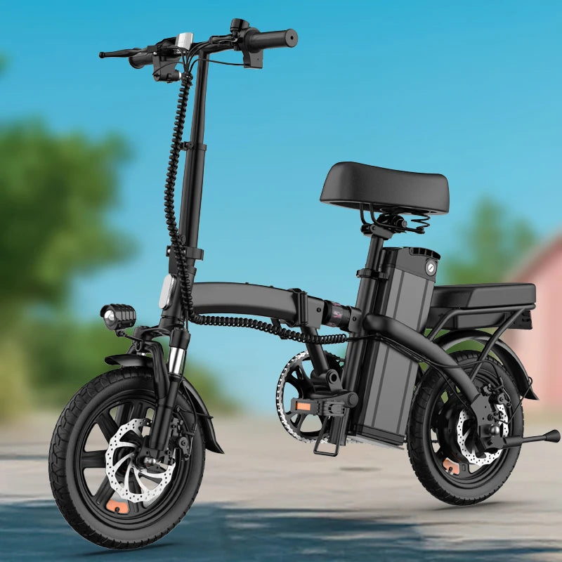 14 Inch Folding E-Bike 500W Power Removable & Fast Charge 40 Miles , Hydraulic Front Suspension .
