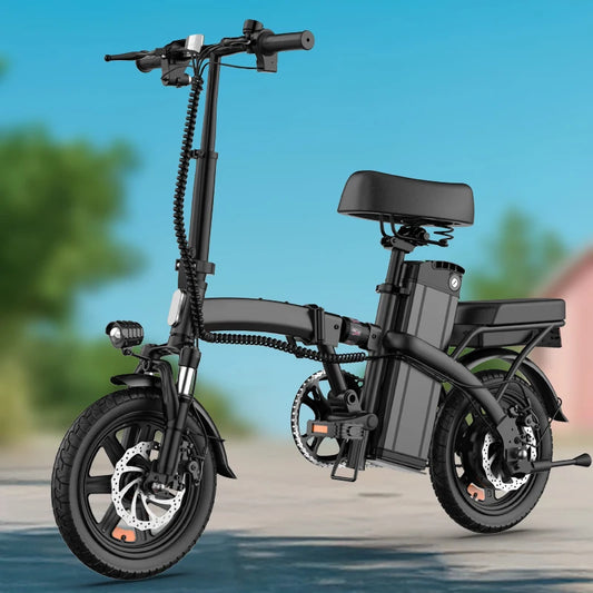 14 Inch Folding E-Bike 500W Power Removable & Fast Charge 40 Miles , Hydraulic Front Suspension .