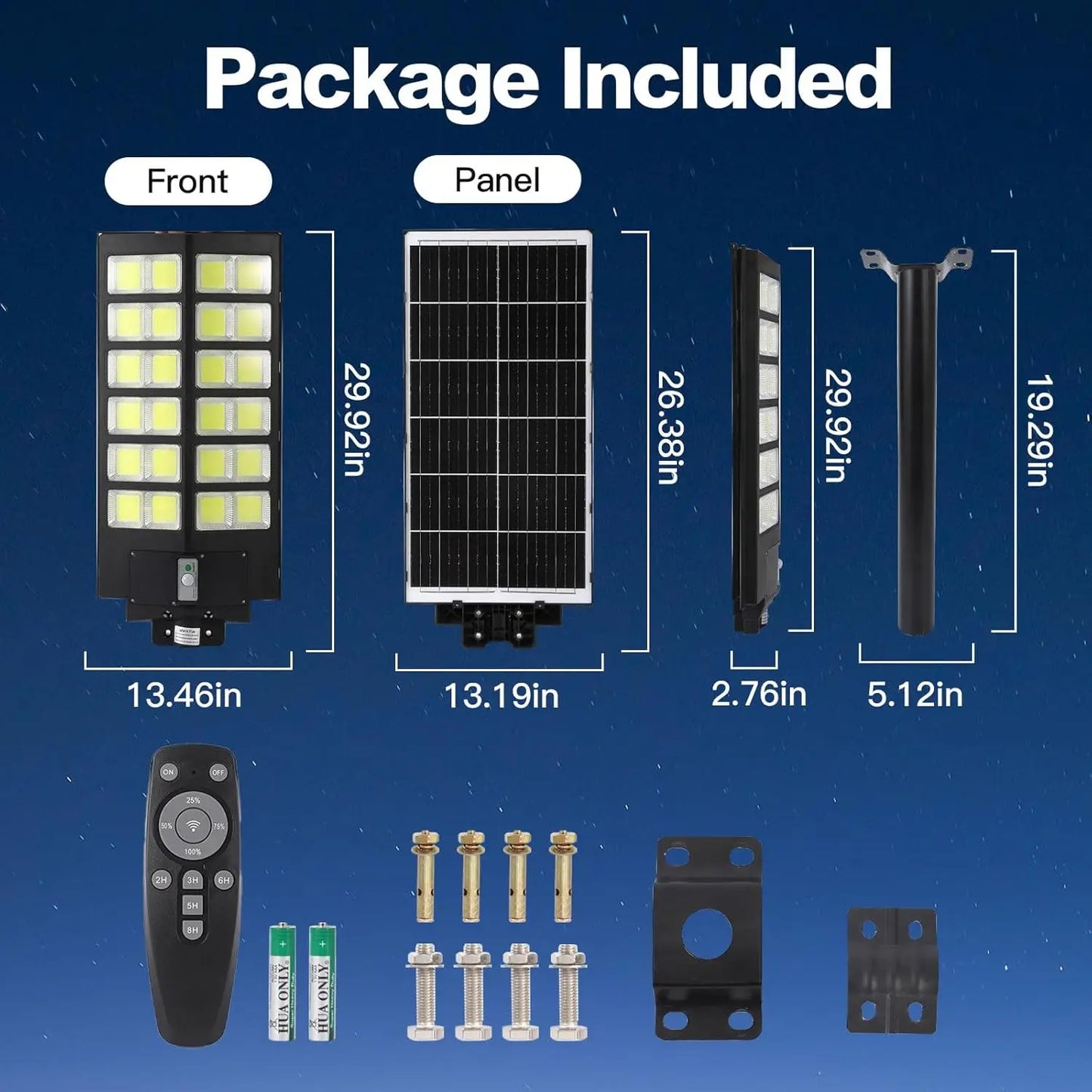 5000W Solar Street Light Outdoor, Flood Light w Motion Sensor