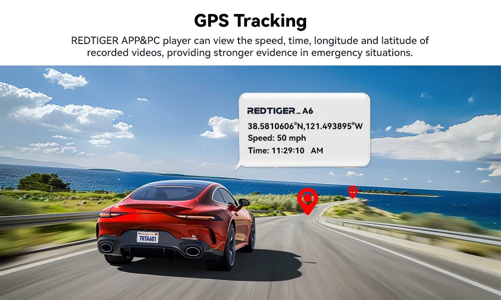 4K Dash Cam Built-in 5.8Ghz WiFi GPS Car DVR Upgrade Night Vision