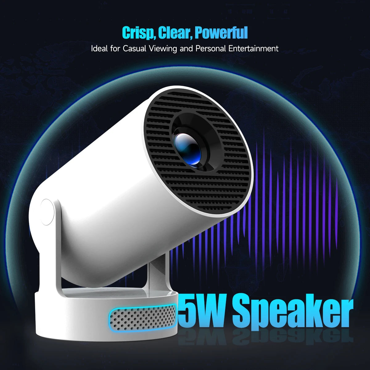4K 720P With 5W Speaker Outdoor Video Home Theater Projector