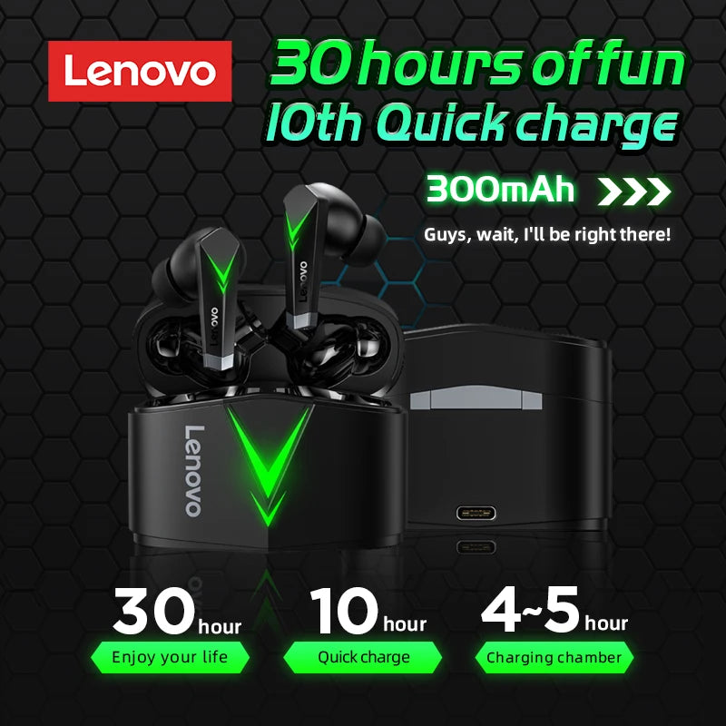 Lenovo LP6 Bluetooth 5.0 Headphones 9D Strong Deep Bass  Earbuds