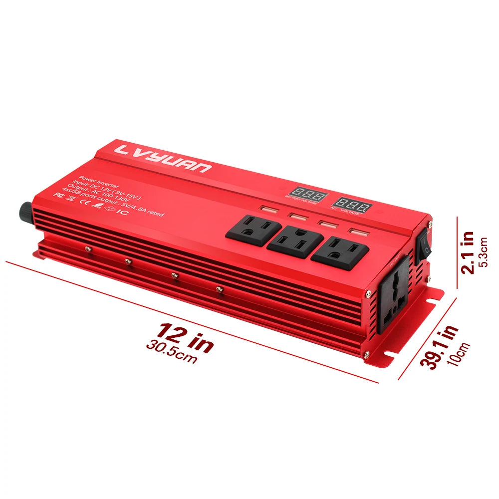 12V To 220V 5000W 6000W Power Inverte for Phone Laptops Car