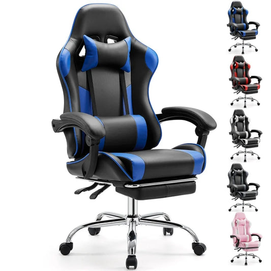 Gaming Chair Adjustable Swivel  with Headrest and Lumbar Support