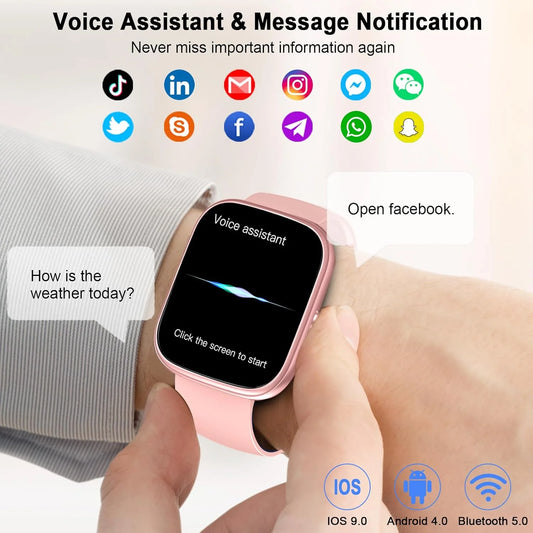 Smart Watch, 1.91" Waterproof Fitness Tracker, 110+ Sport Modes,