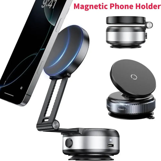 NEW Car Mount Vacuum Magnetic Phone Holder Foldable Strong Suction