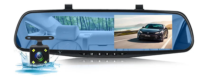 Dash Cam 4.3 Inches, Dual Lens Front and Rear Camera