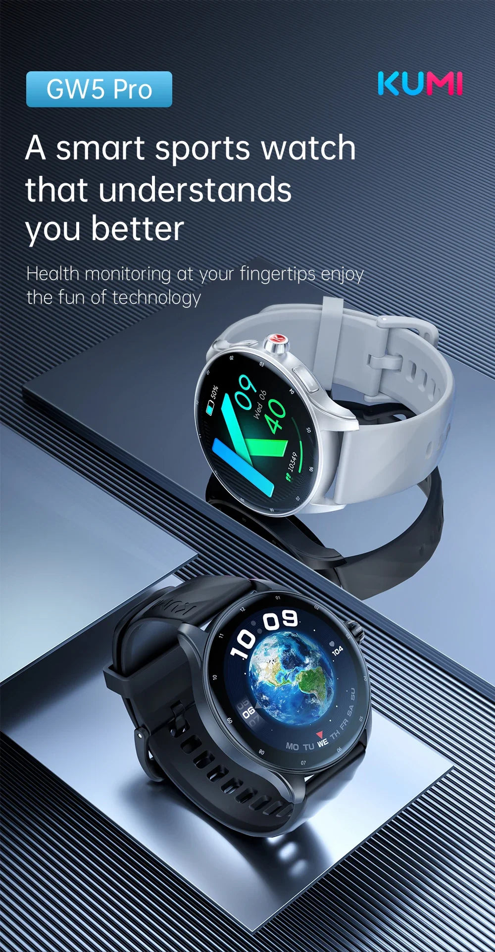 Smartwatch 1.43" AMOLED IP68 Waterproof Bluetooth 5.2 Fitness, Heart Rate, Blood Oxygen Monitor