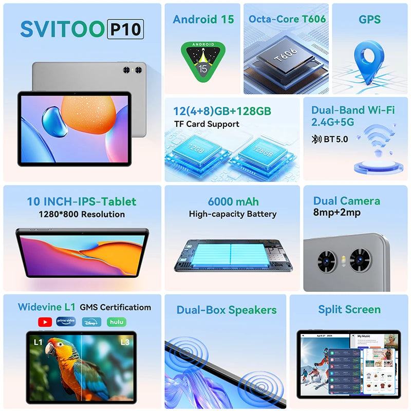 2025 Tablet Android 15 8-core,with face unlock