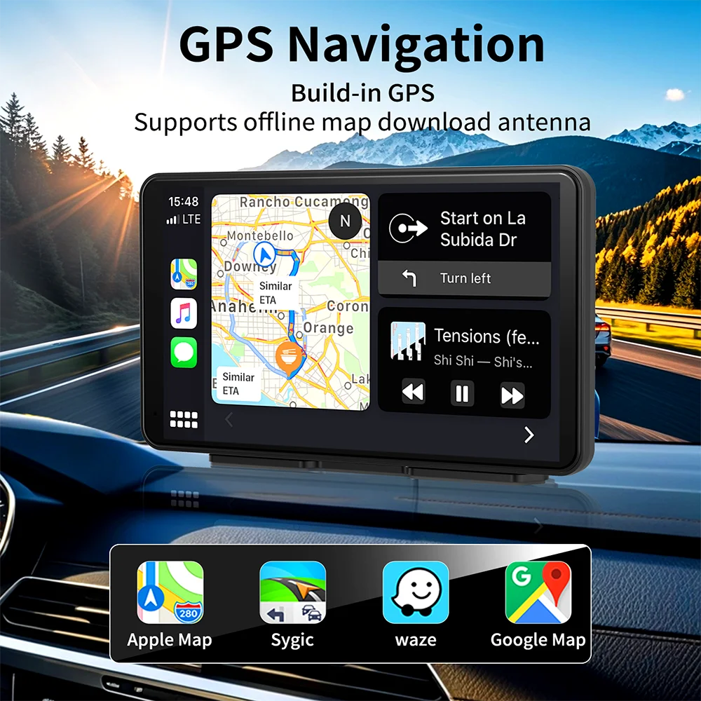 7 Inch Android 13 Dash cam Wireless CarPlay & Android Auto