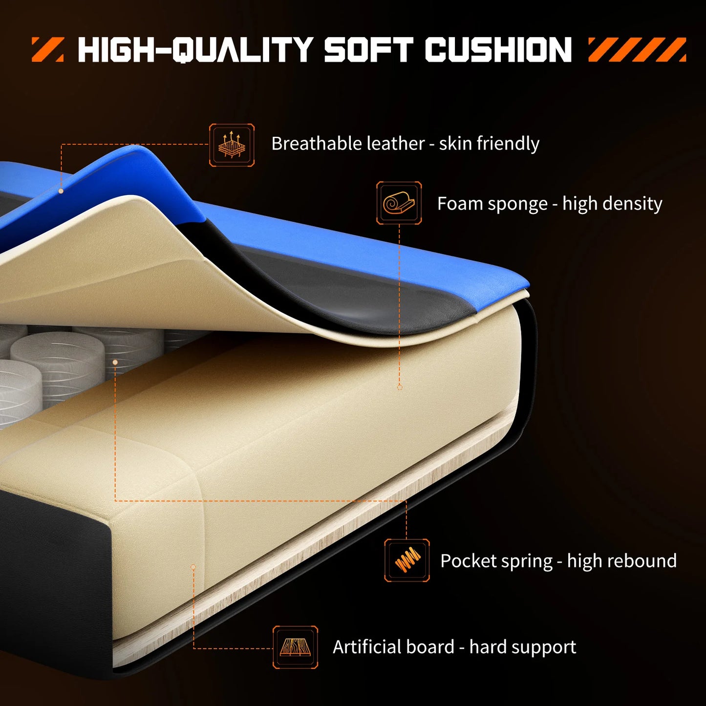 Gaming Chair Adjustable Swivel  with Headrest and Lumbar Support