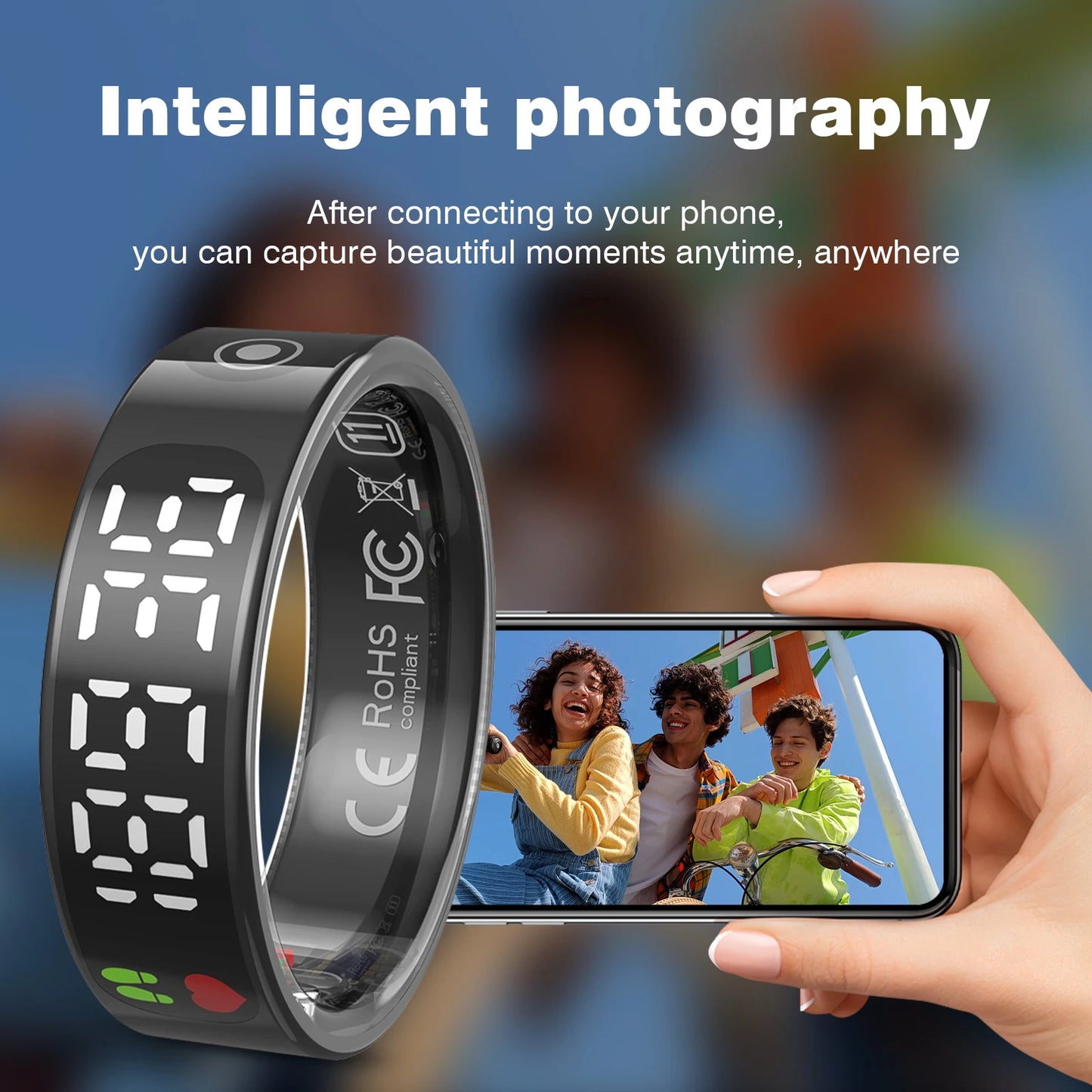 Smart ring, unisex ,multiple sports modes with charging box