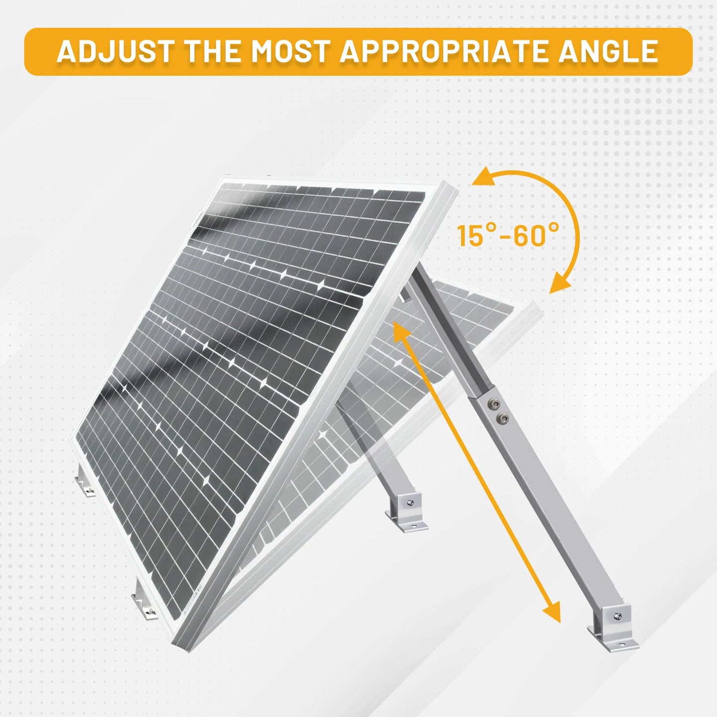 CP-SETUNO Adjustable Solar Panel 26in Tilt Mount Brackets