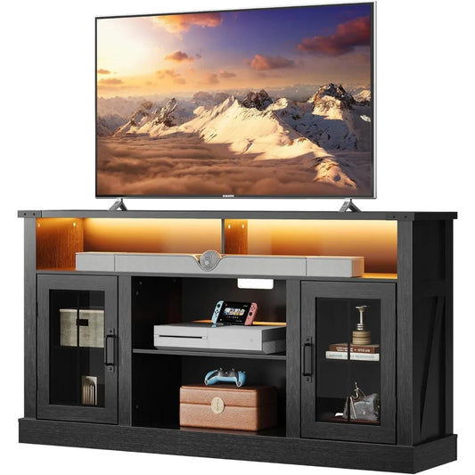 TV Stand for 65 Inch TV,  with LED Lights