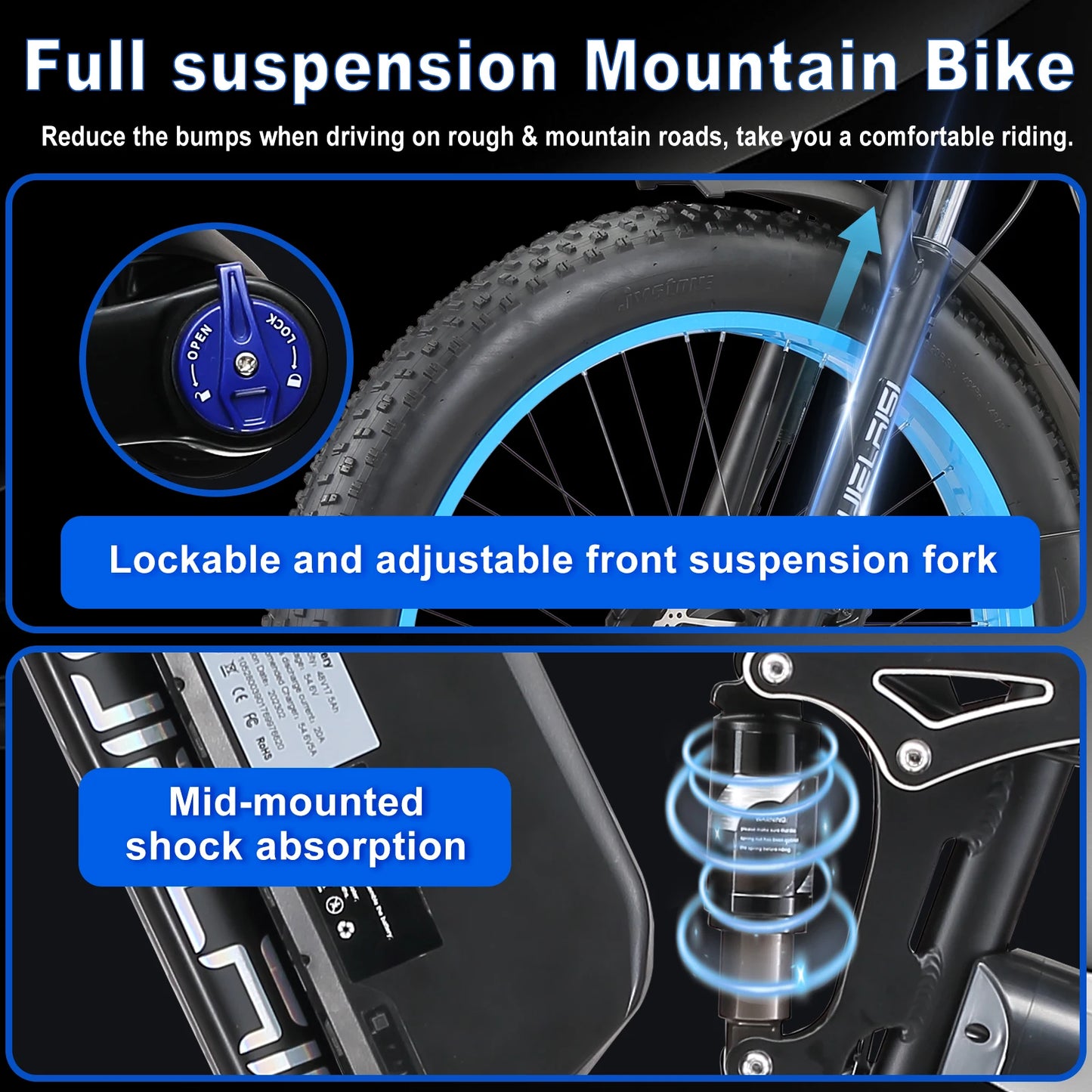 Electric Bike 3000W Dual Motor , Hydraulic Brake , Adult Off-Road