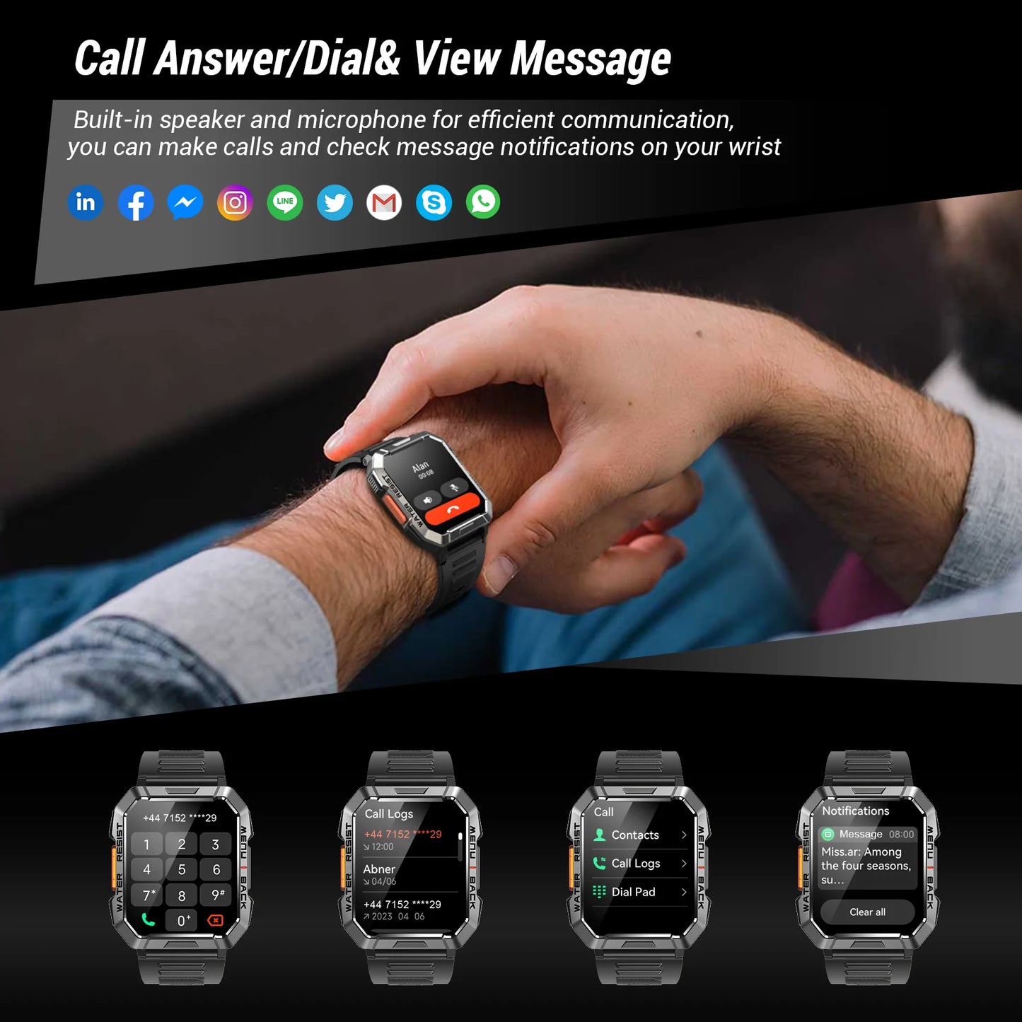 Blackview New Smart Watch 2.01'' HD Display Outdoor Men's Watch