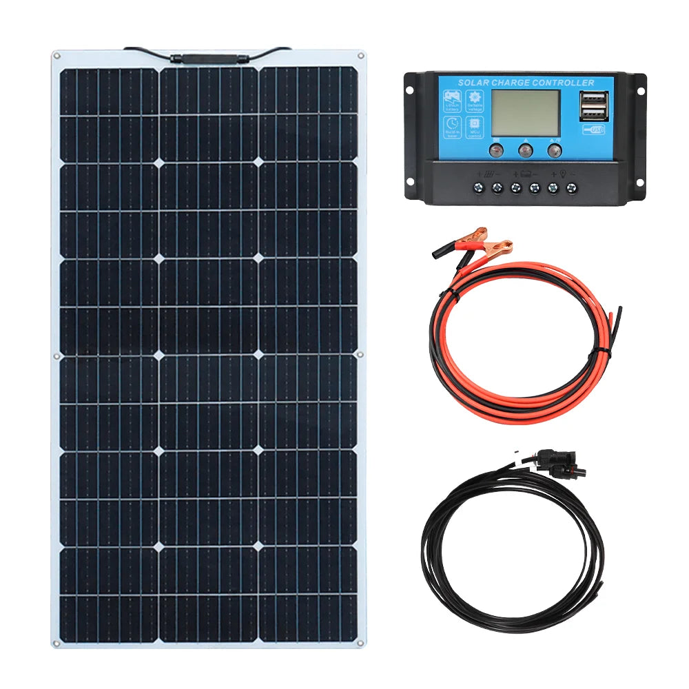500W 400w 300W 200w 12v portable Solar Panel Flexible 18V 100W 1000W Solar kit
