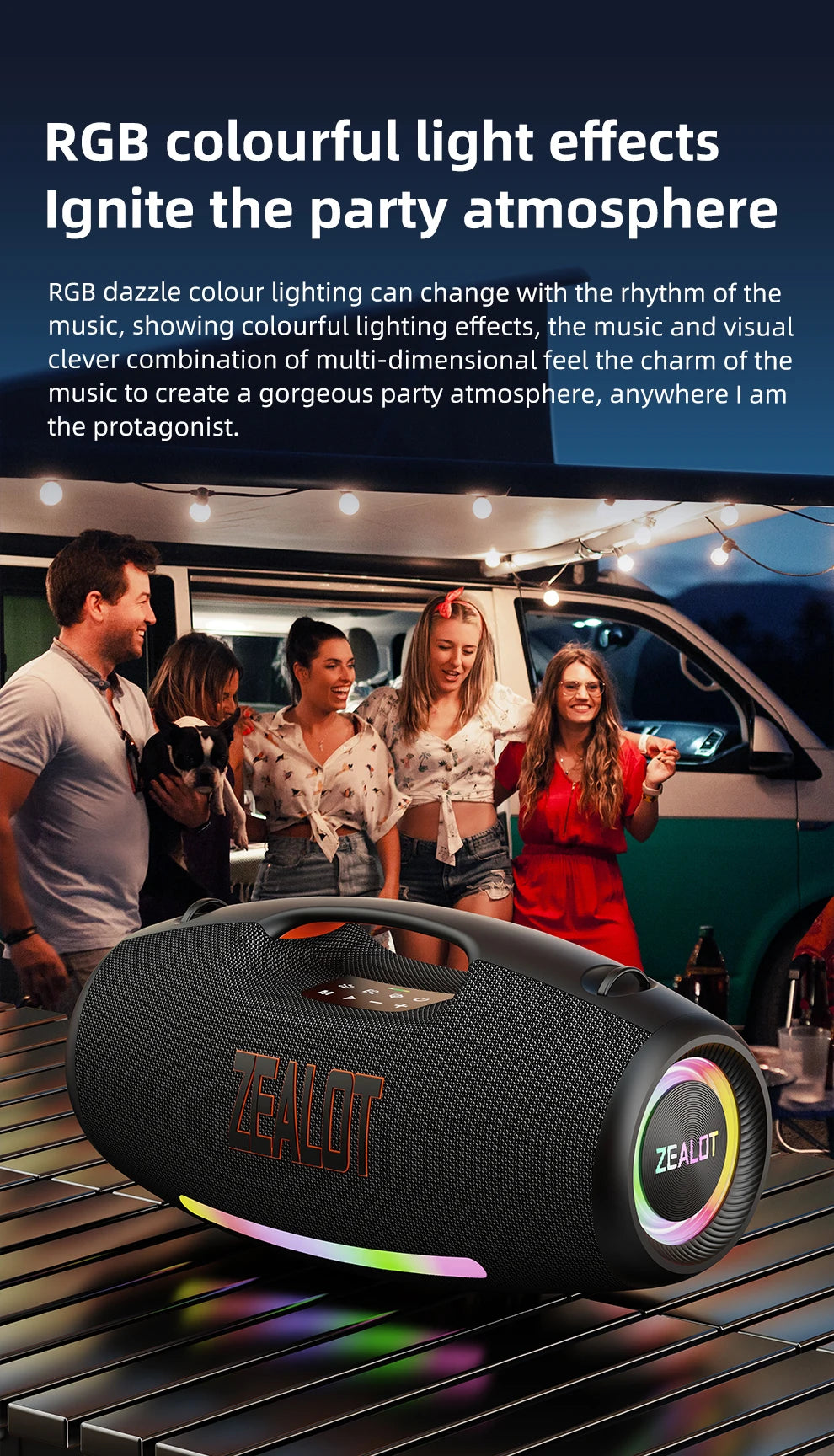 250W Portable Bluetooth Speaker, Waterproof